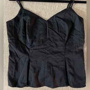Elizabeth and James black top. Zipper closure on side. Cinch in back.